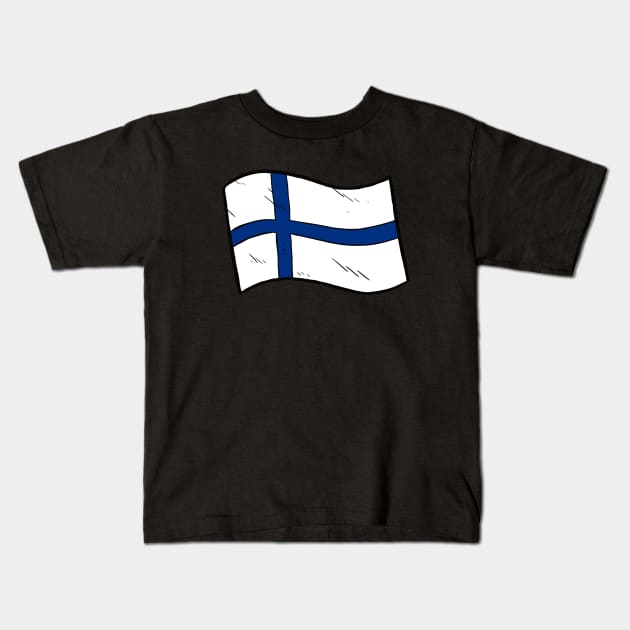 Flag of Finland Kids T-Shirt by Baddest Shirt Co.